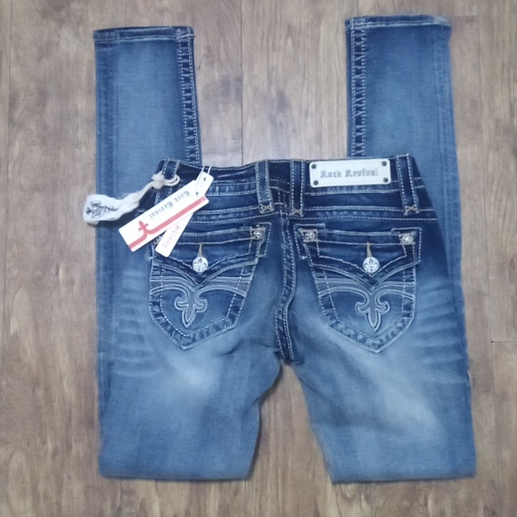 Rock Revival Women's 26 Skinny Jen Embellished Embroidered Distressed NWT - Picture 4 of 12